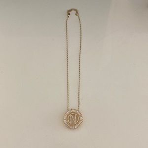 N Initial necklace - gold Small